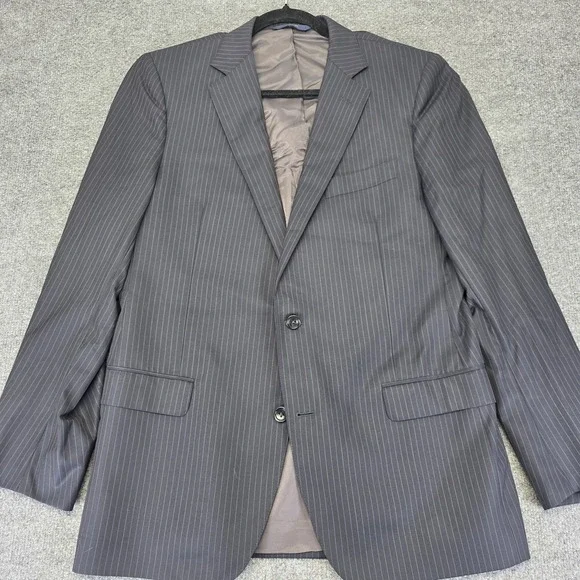 Brooks Brothers 1818 Fitzgerald Saxxon Flat Front Pinstripe Sz 40L